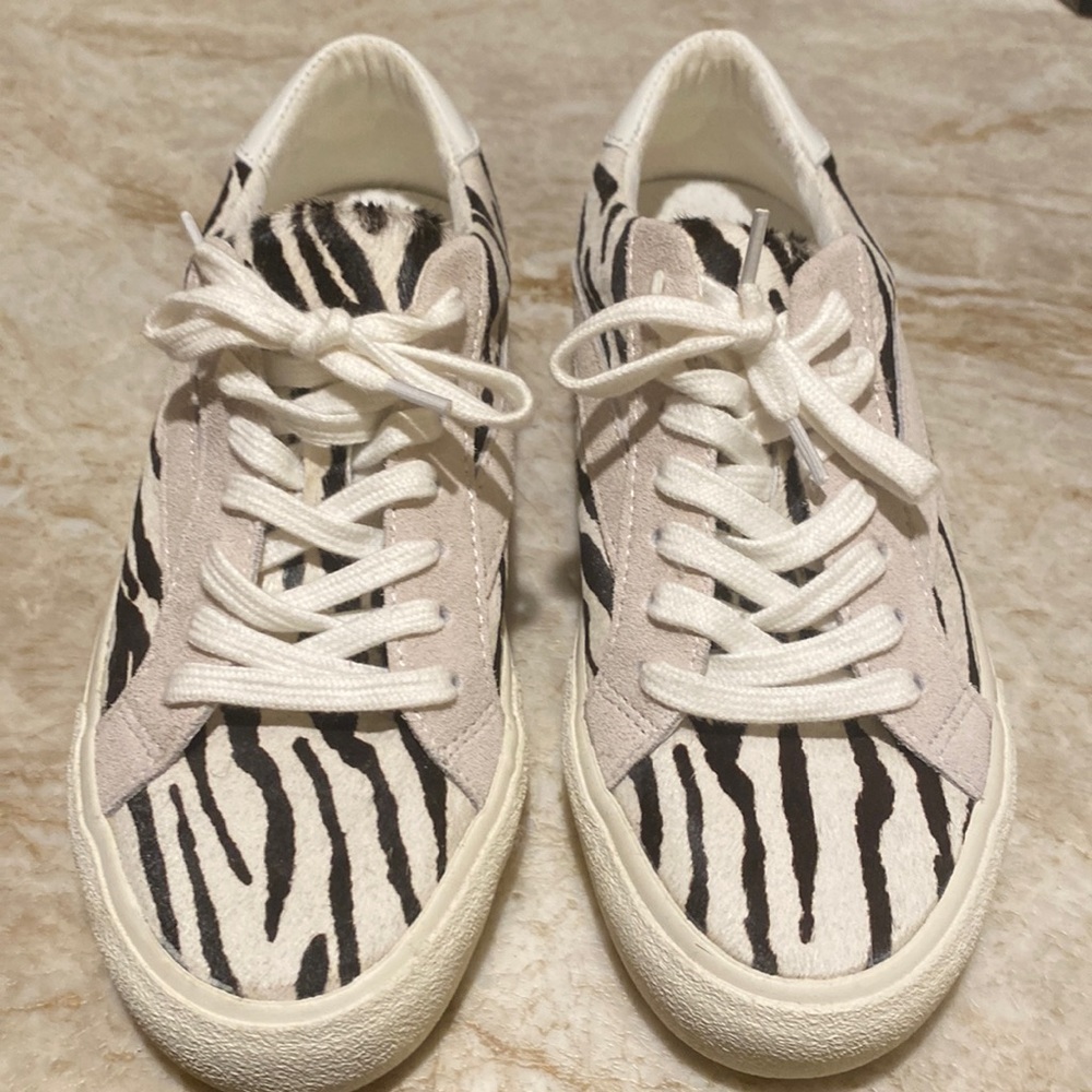 New! Madewell sidewalk zebra calf hair sneakers. B